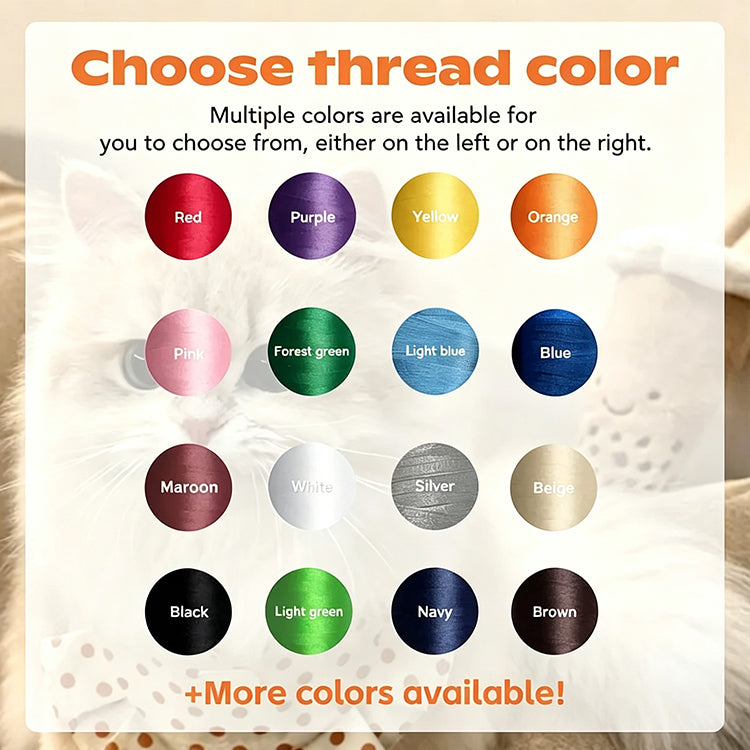 Thread color chart for the appliqué outlines and text